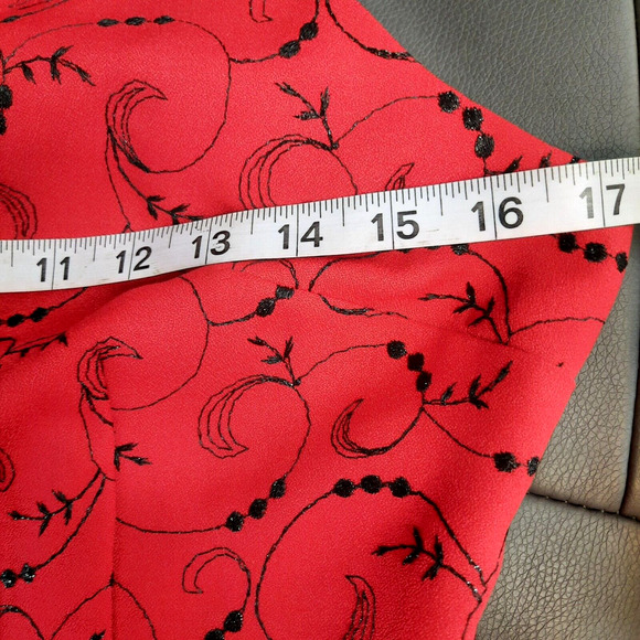 Vintage Y2K XOXO Glitter Embellished Mini Dress Size 7 Shimmer Red Black Goth - Picture 15 of 15